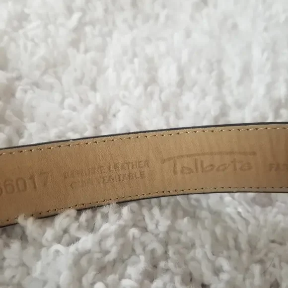 Talbots Black Leather Belt Squirrel Buckle M - Picture 4 of 6